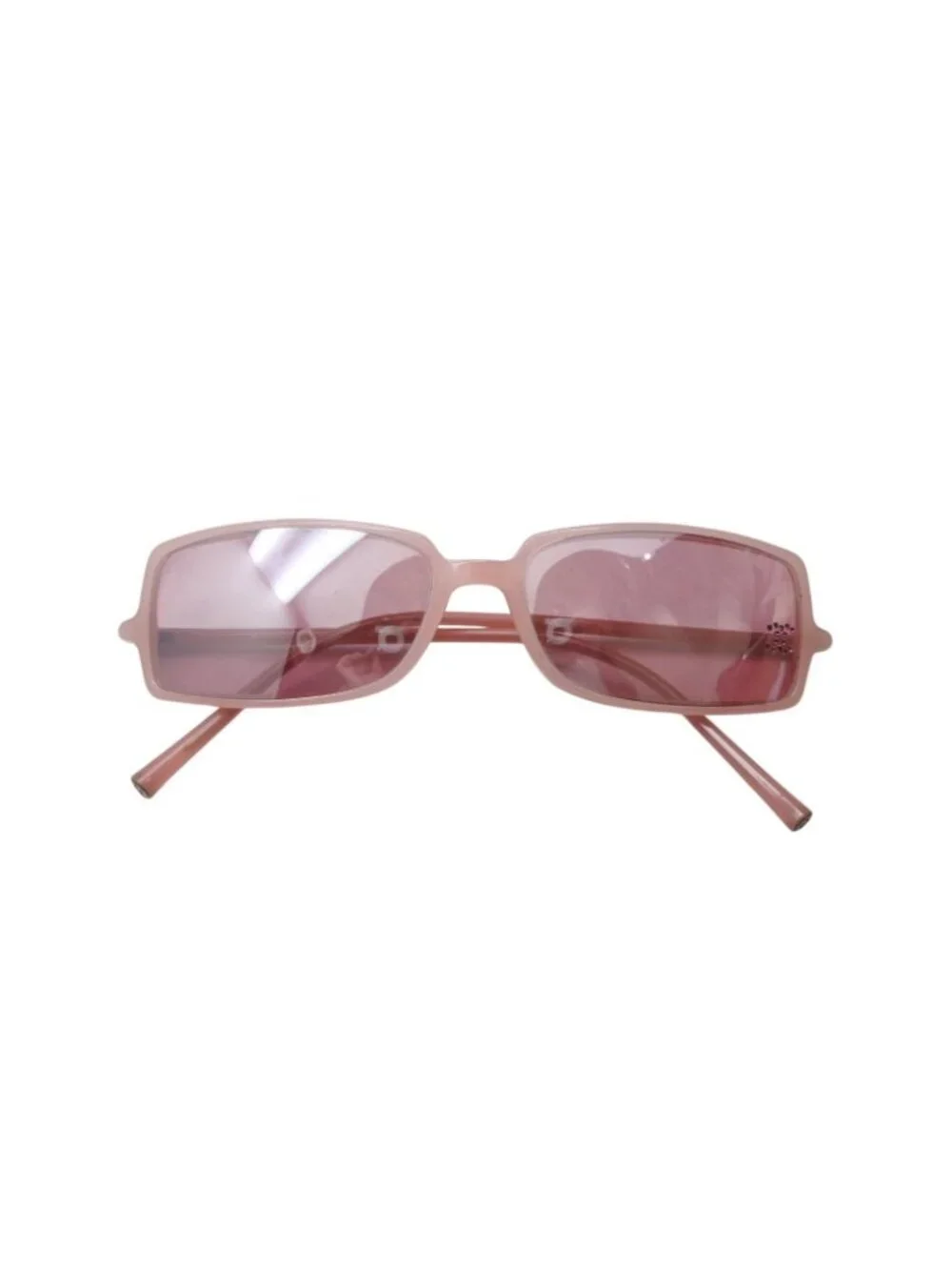 Chanel CC Logo Rhinestone Square Sunglasses Pink Acetate Eyewear